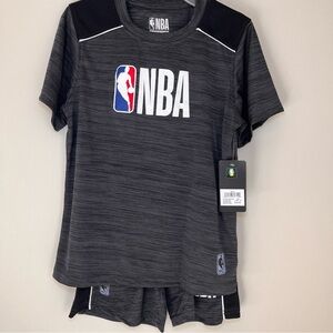 NBA Kids Black and White Dri fit shirt and short Set